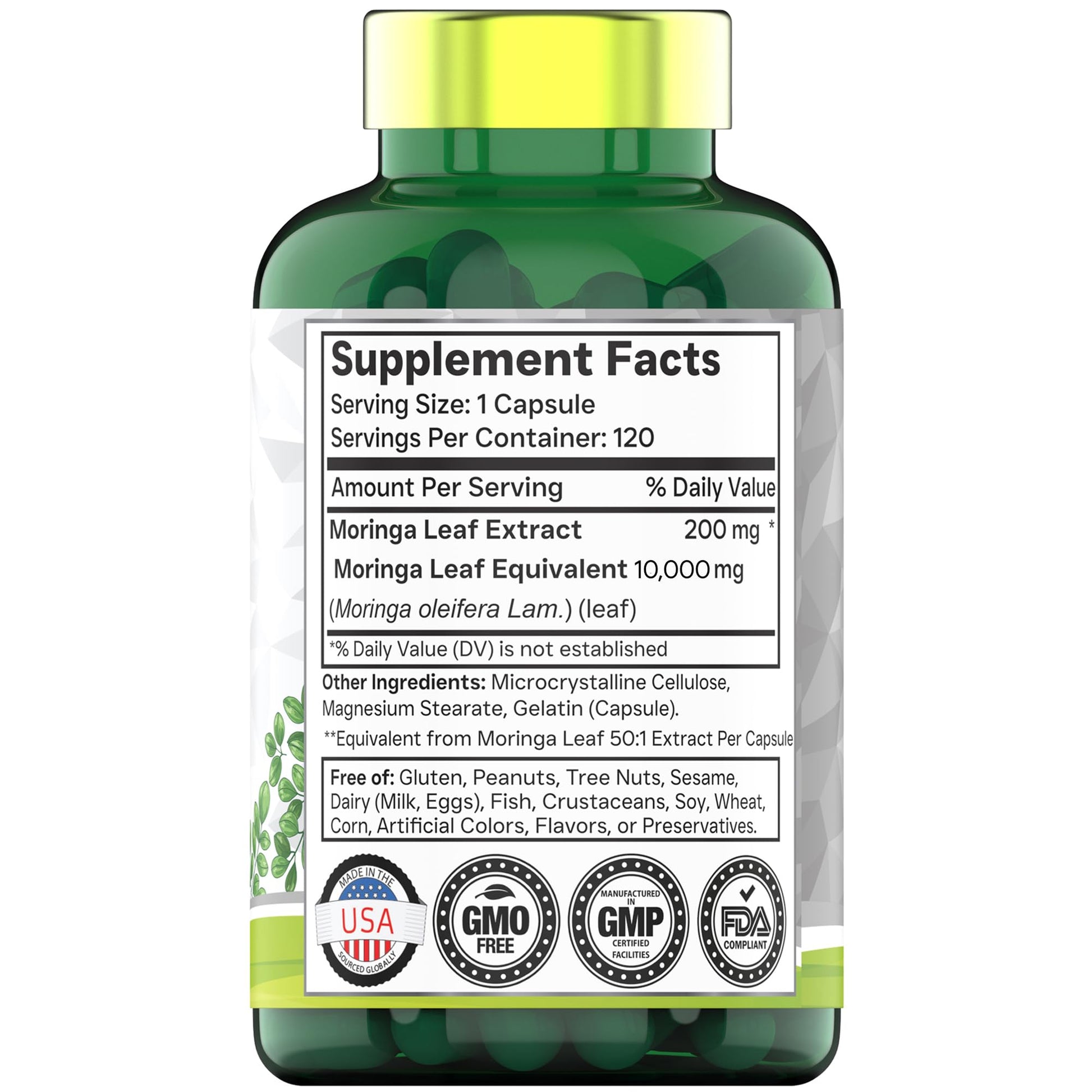 tnvitamins Moringa Capsules 10,000 mg - 120 Capsules | High Potency Moringa Leaf Extract Superfood Supplement for Energy tnvitamins buy supplements canada