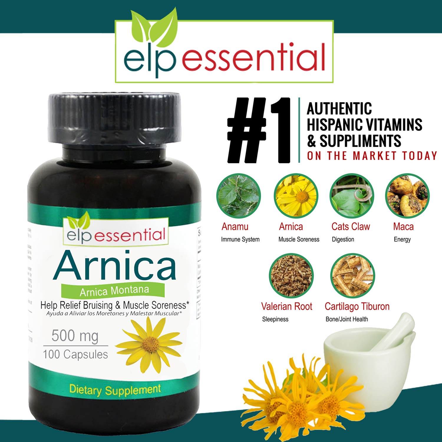 ELP ESSENTIAL Arnica Montana Capsules 100 Capsules ELP ESSENTIAL buy supplements canada