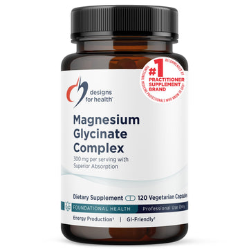 Designs for Health Magnesium Glycinate Complex - Chelated Magnesium Bisglycinate + High Absorption Magnesium for Calming & Sleep, Heart Health, Immune Support & Bone Strength - Vegan (120 Capsules) Designs for Health buy supplements canada