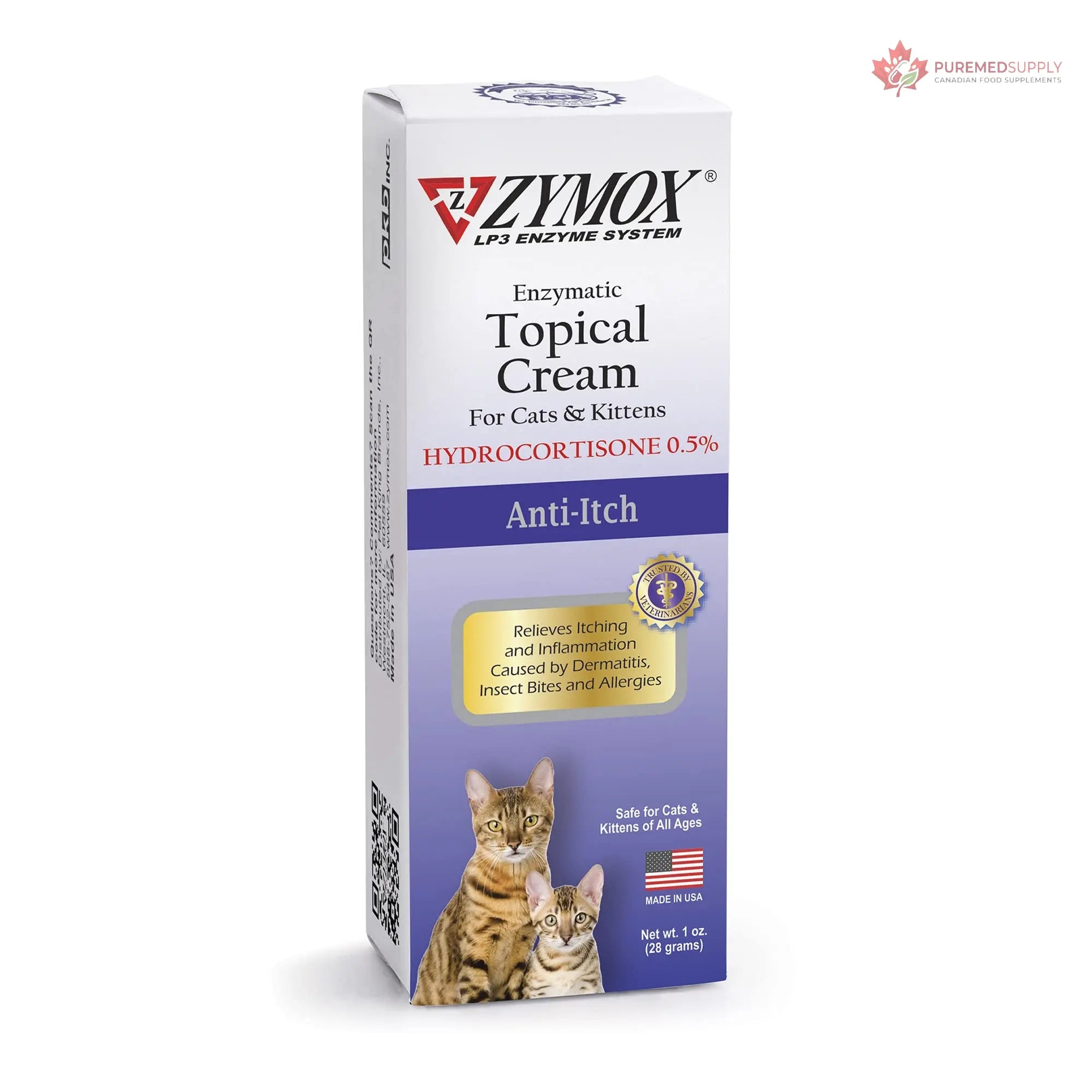 Zymox Cat & Kitten Topical Cream w/ .5% hydrocortisone - 1 oz. Tube Zymox buy supplements canada