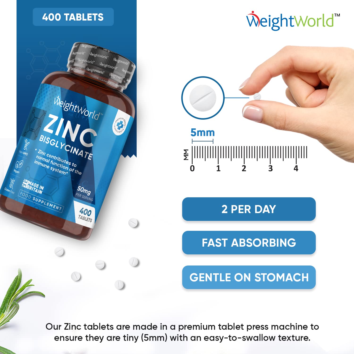 High Strength Zinc Tablets 50mg – 400 Vegan Zinc Bisglycinate Tablets 6+ Months WeightWorld buy supplements canada
