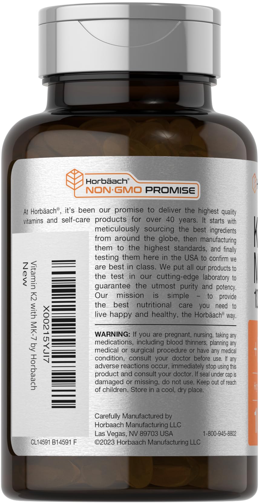 Horbäach Vitamin D3 K2 | 5000iu of Vitamin D & 100mcg MK-7 Complex | 180 Softgel Cap Horbäach buy supplements canada