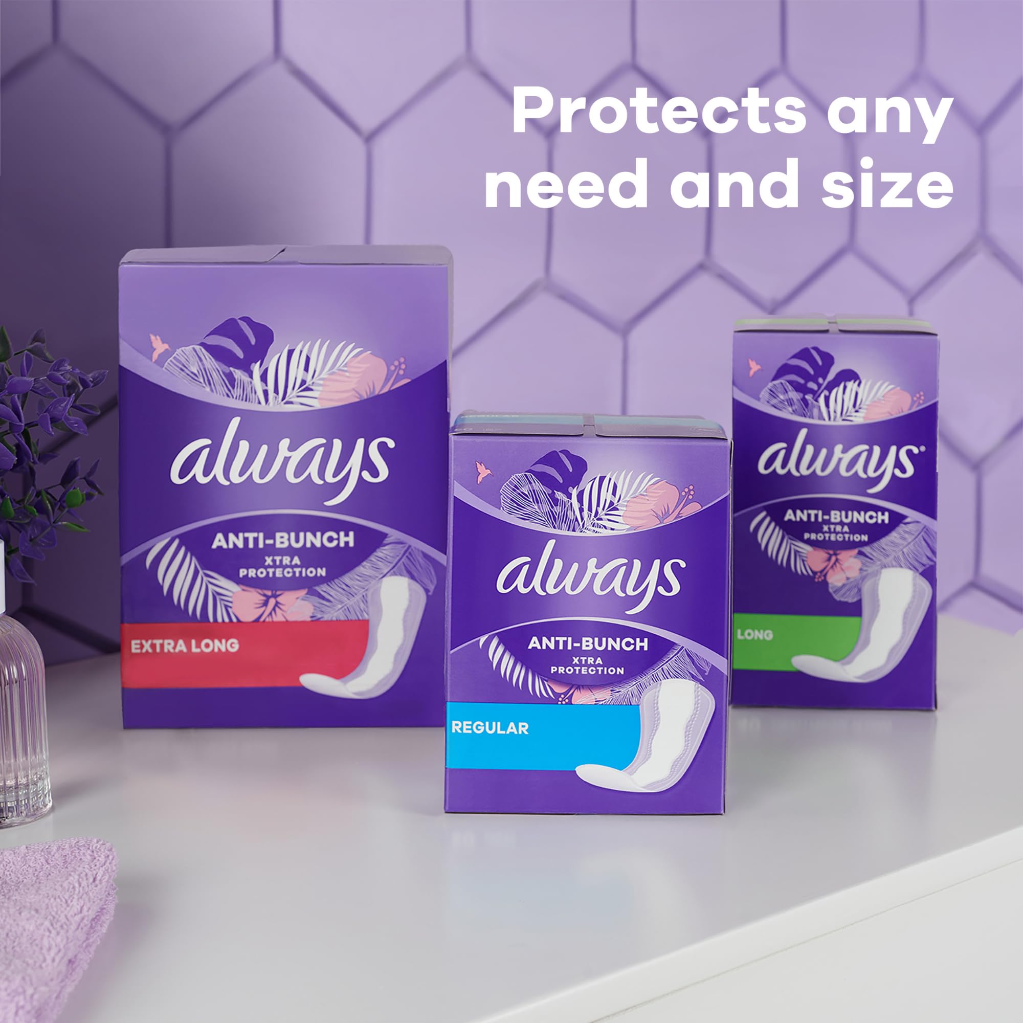 Always Anti-Bunch Xtra Protection Daily Liners, Regular Length, Unscented, 34 Count x 4 Always buy supplements canada