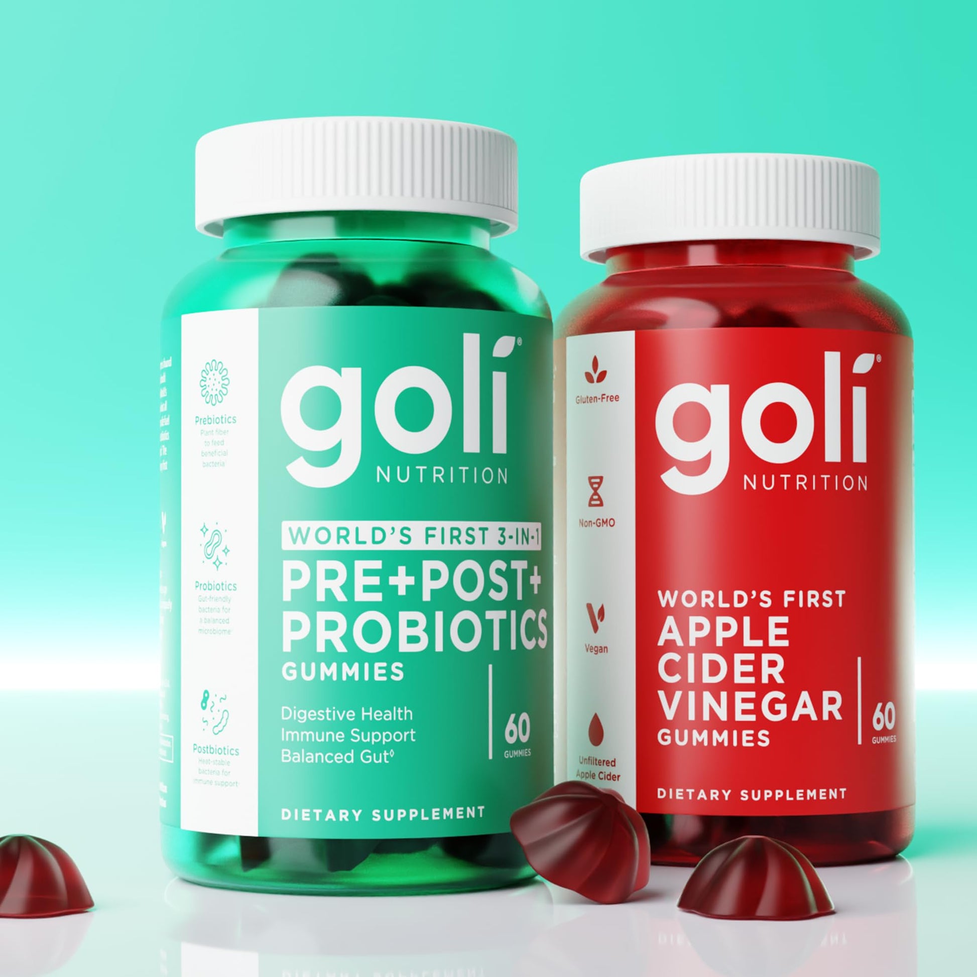 Goli Pre Pro Postbiotic Gummies - Worlds First 3-in-1 Formula with DE111 Probiotics, XOS Prebiotics, MCC1849 Postbiotics - Vegan, Non-GMO, Gluten-Free Goli buy supplements canada