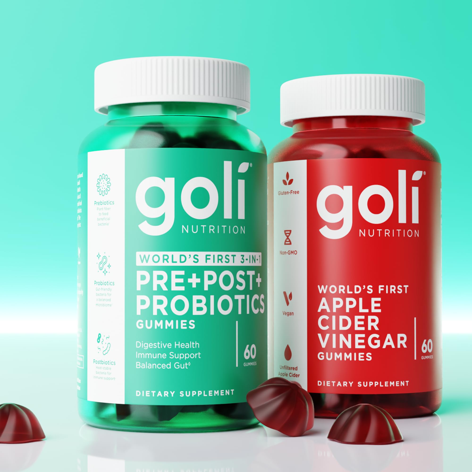 Goli Pre Pro Postbiotic Gummies - Worlds First 3-in-1 Formula with DE111 Probiotics, XOS Prebiotics, MCC1849 Postbiotics - Vegan, Non-GMO, Gluten-Free Goli buy supplements canada