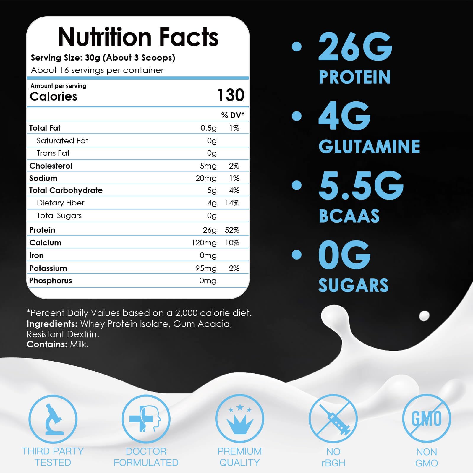 NATURE TARGET Unflavored Whey Protein Isolate - 26g Protein, 0g Sugar, Keto Friendly - No rBGH, Grass Fed - Perfect for Coffee, Baking & Smoothies - 1.10 LB (16 Servings) NATURE TARGET buy supplements canada