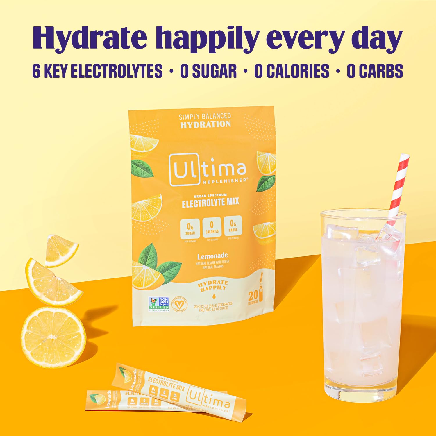 Ultima Replenisher Daily Electrolyte Drink Mix – Lemonade, 20 Stickpacks – Hydration Ultima Replenisher buy supplements canada