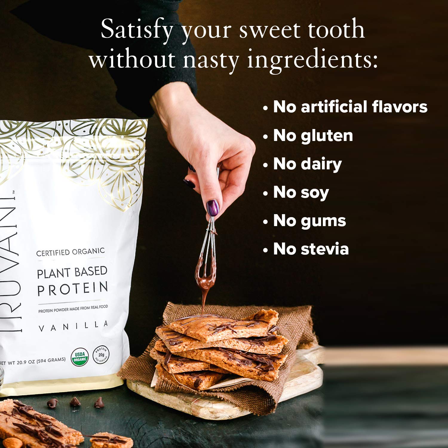 Truvani Organic Vegan Protein Powder, Organic Pea Protein Powder, Vegan, Non GMO Truvani buy supplements canada