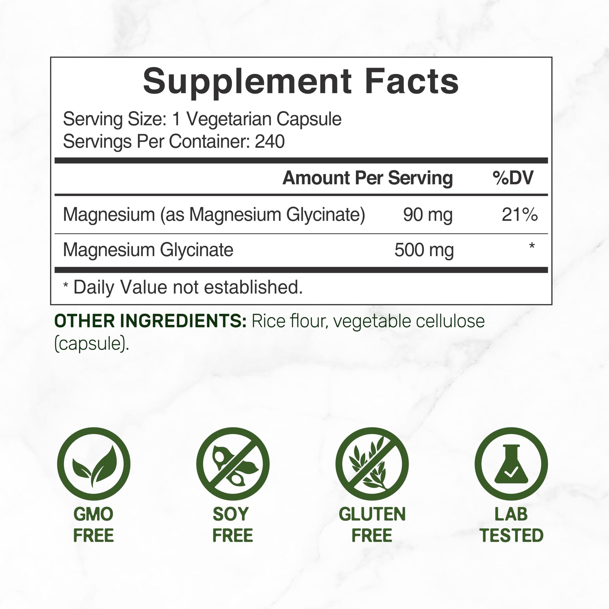 Deal Supplement Magnesium Glycinate 500mg, 240 Veggie Capsules | 100% Chelated for Easy Absorption | Essential Mineral Supplement | Non-GMO, Gluten-Free DEAL SUPPLEMENT buy supplements canada