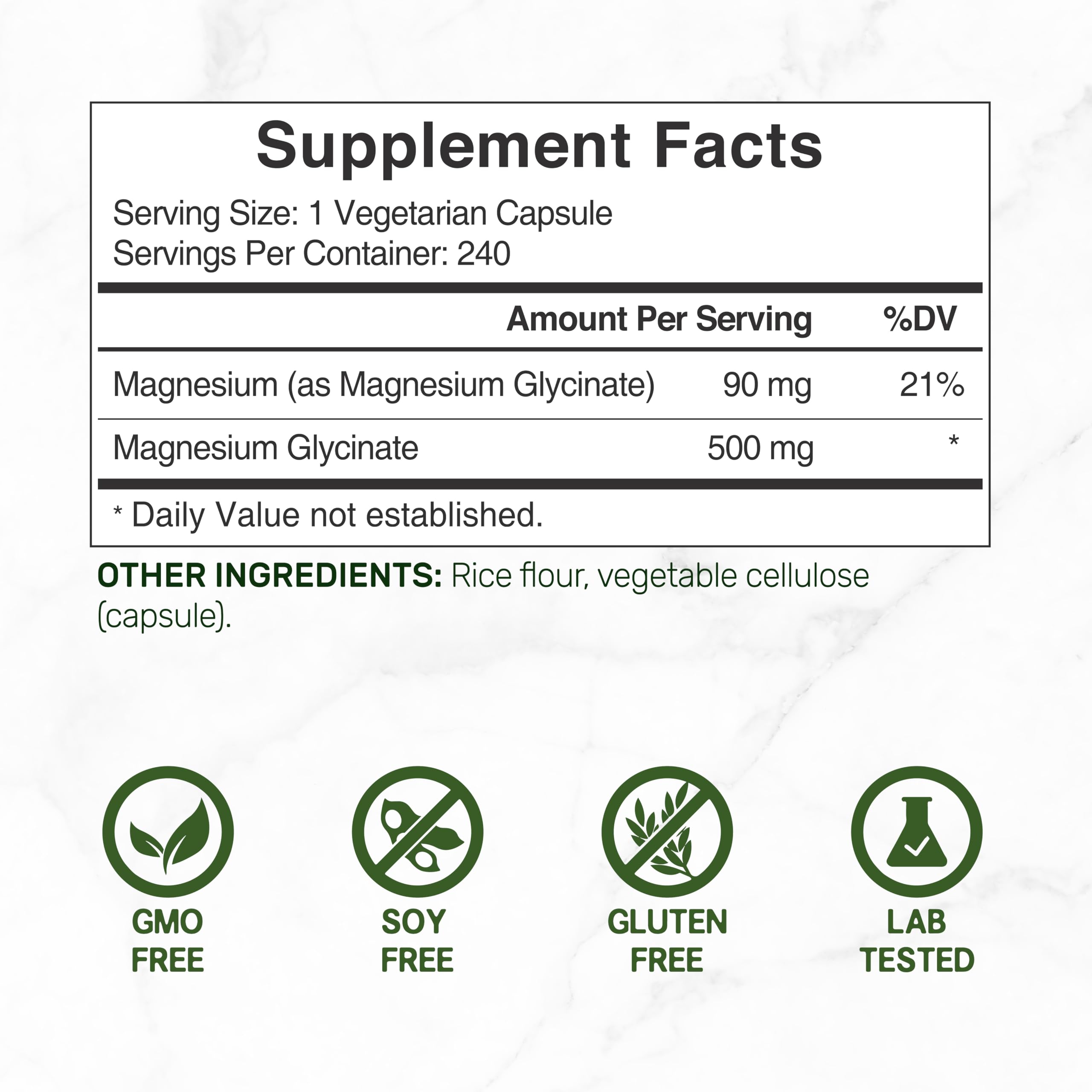 Deal Supplement Magnesium Glycinate 500mg, 240 Veggie Capsules | 100% Chelated for Easy Absorption | Essential Mineral Supplement | Non-GMO, Gluten-Free DEAL SUPPLEMENT buy supplements canada