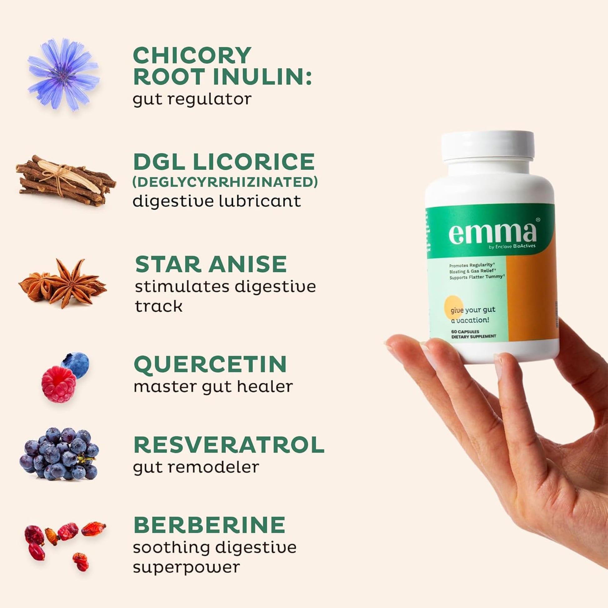 Emma Gut Health Relief Supplement, Doctor Endorsed Formula for Women & Men, Leaky Gut & Digestive Support for Constipation, Bloating & Gas Relief Emma buy supplements canada