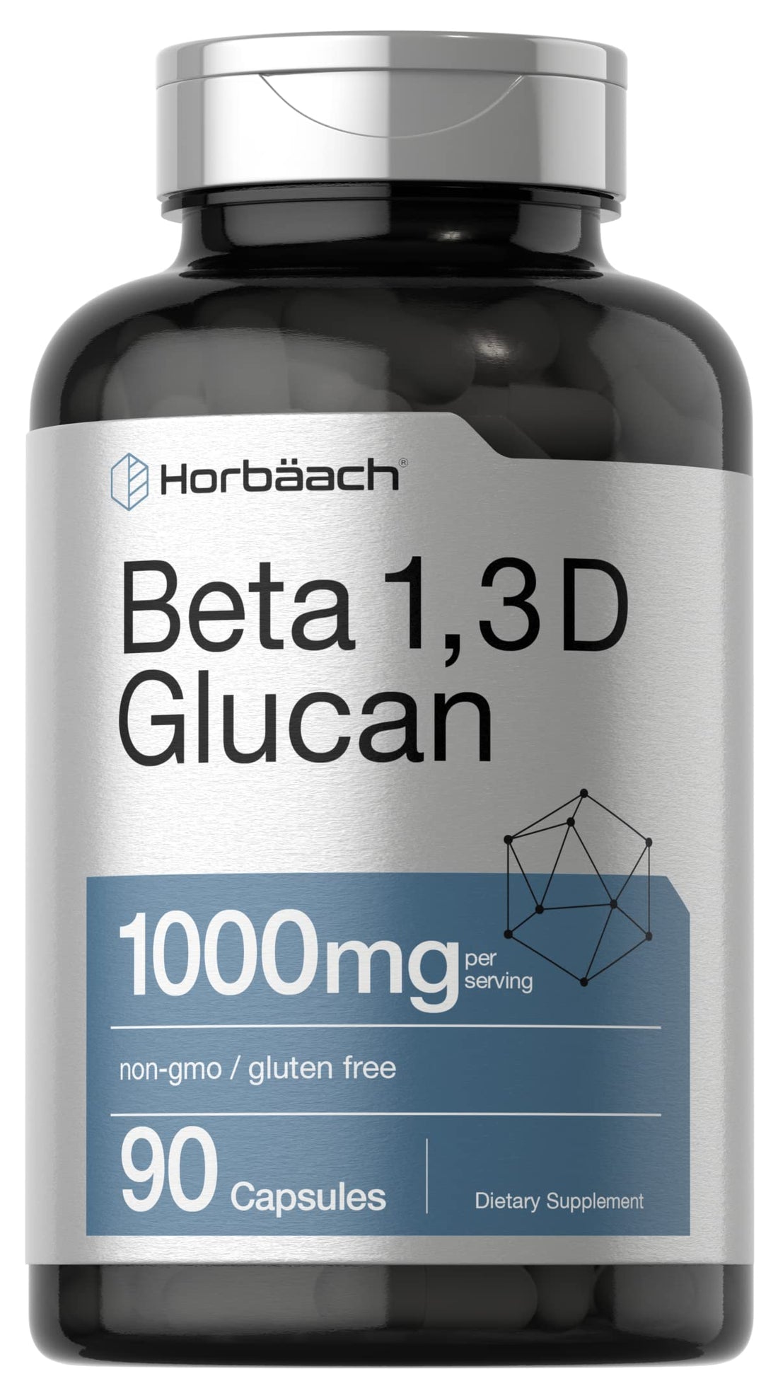 Beta Glucan 1 3D 1000 mg | 90 Capsules | Beta 1,3, 1,6 D Glucan | Non-GMO, Gluten Free Horbäach buy supplements canada