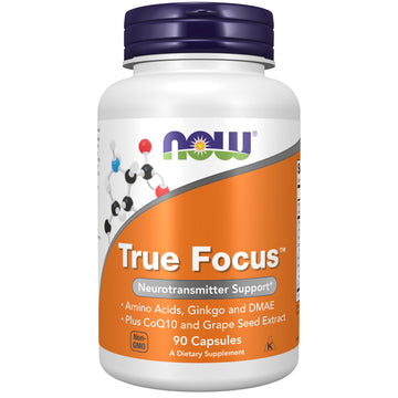 NOW Foods Supplements, True Focus™ with Amino Acids, Ginkgo, DMAE + CoQ10 and Grape Seed Extract , 90 Veg Capsules NOW Foods buy supplements canada