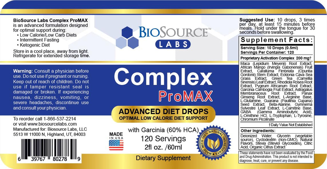 BioSource Labs Complex ProMAX Premium Diet Drops (1 x 2 oz Bottle) BioSource Labs buy supplements canada