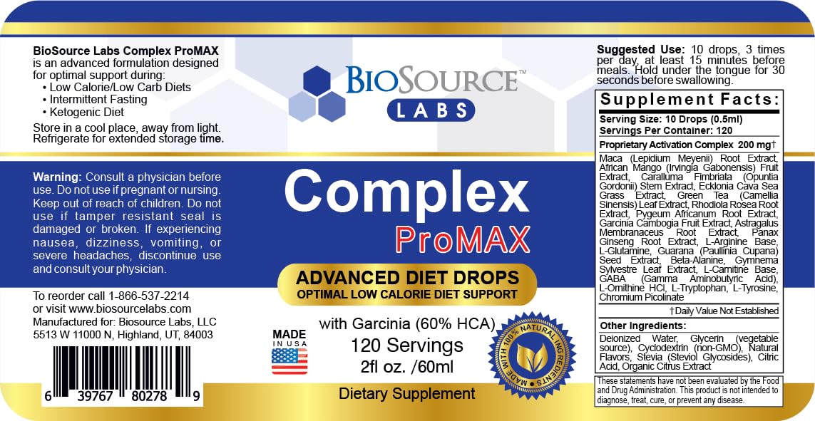 BioSource Labs Complex ProMAX Premium Diet Drops (1 x 2 oz Bottle) BioSource Labs buy supplements canada