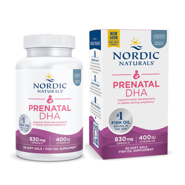 Nordic Naturals Prenatal DHA, Unflavored - 830 mg Omega-3 + 400 IU Vitamin D3 - 90 Soft Gels - Supports Brain Development in Babies During Pregnancy & Lactation - Non-GMO - 45 Servings Nordic Naturals buy supplements canada
