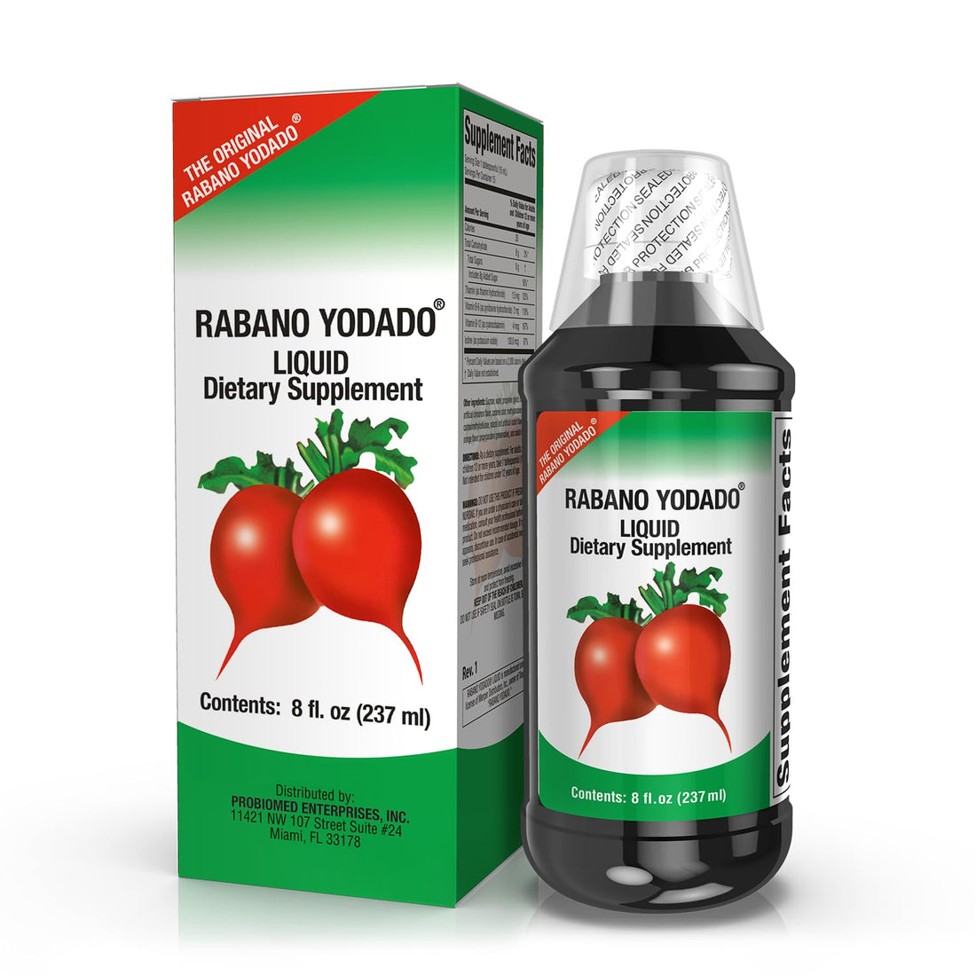 Rabano Yodado Ionized Radish Dietary Liquid Supplement with Iodine, Vitamin B1, B6 & B12, Wellness & Digestive Support, Helps Maintain Natural Energy & Nutrient Balance, 8 Fl Oz, Pack of 1 Rabano Yodado buy supplements canada
