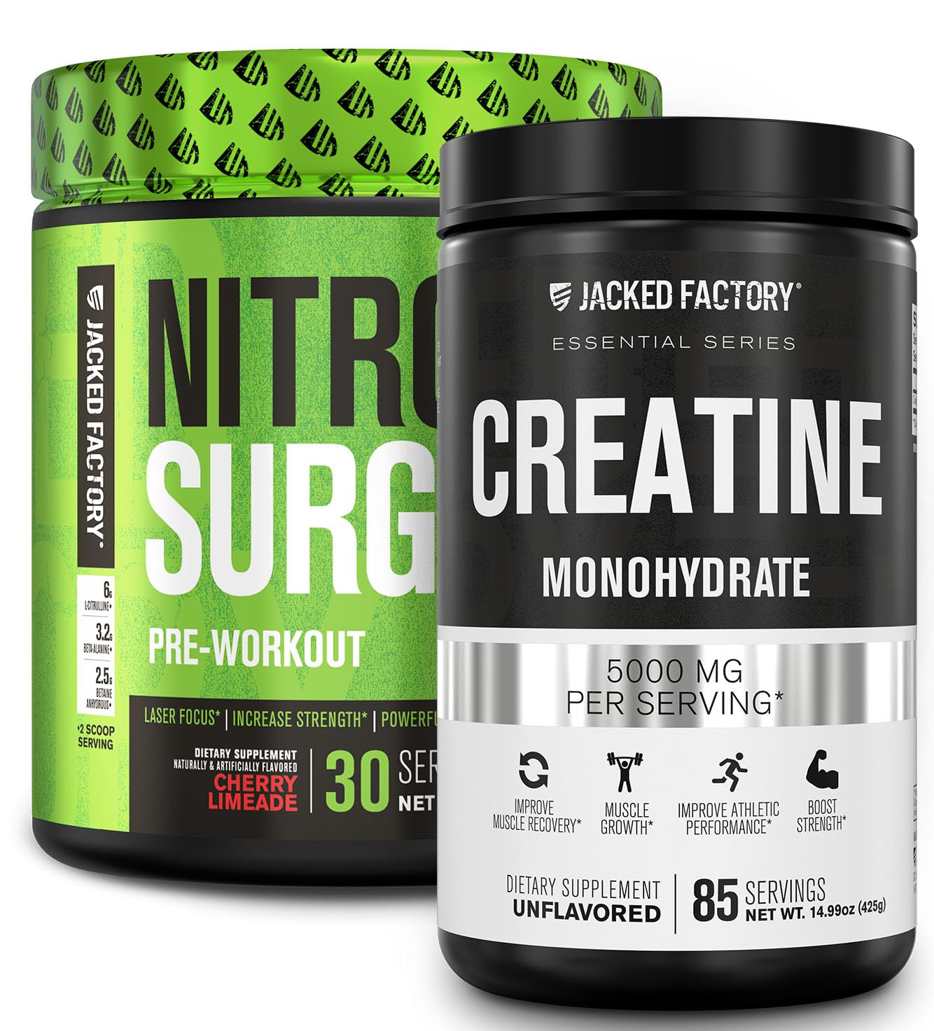 Nitrosurge Pre-Workout & Creatine Monohydrate - Pre Workout Powder With Creatine Jacked Factory buy supplements canada