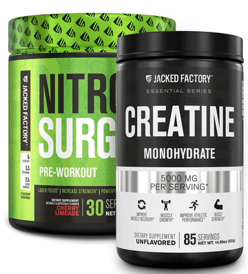 Nitrosurge Pre-Workout & Creatine Monohydrate - Pre Workout Powder With Creatine Jacked Factory buy supplements canada