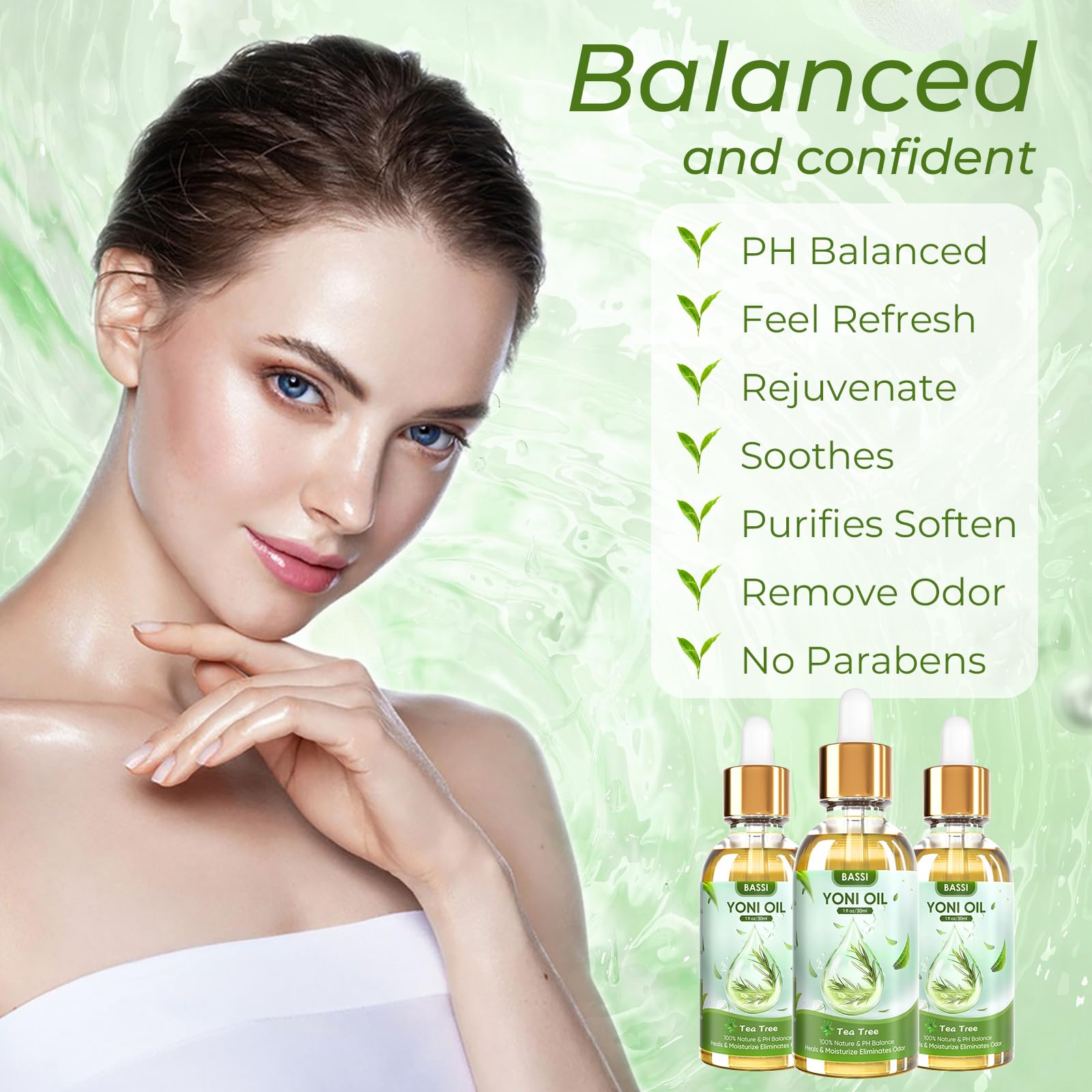 BASSI 2PCS Yoni Oil Organic Feminine Oil Vaginal Moisturizer For Wetness - Ph Balance for Women BASSI buy supplements canada