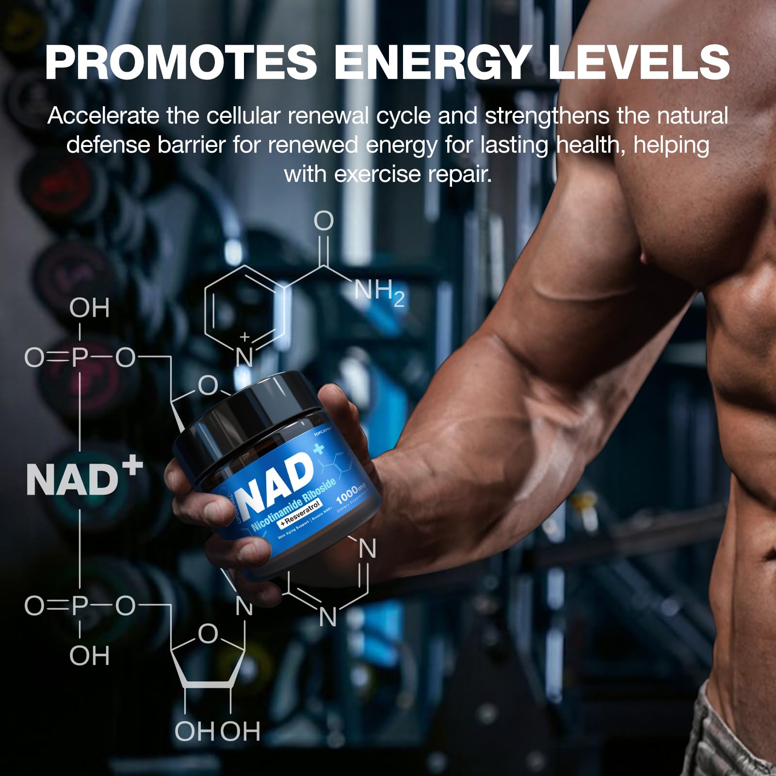 TOPCAPAK NAD+ Supplement - NAD Nicotinamide Riboside Resveratrol, Liposomal NAD+ Supplement 1000mg for for Women & Men - Healthy Aging, Brain and Cellular Energy, Non-GMO, 80 Capsules TOPCAPAK buy supplements canada