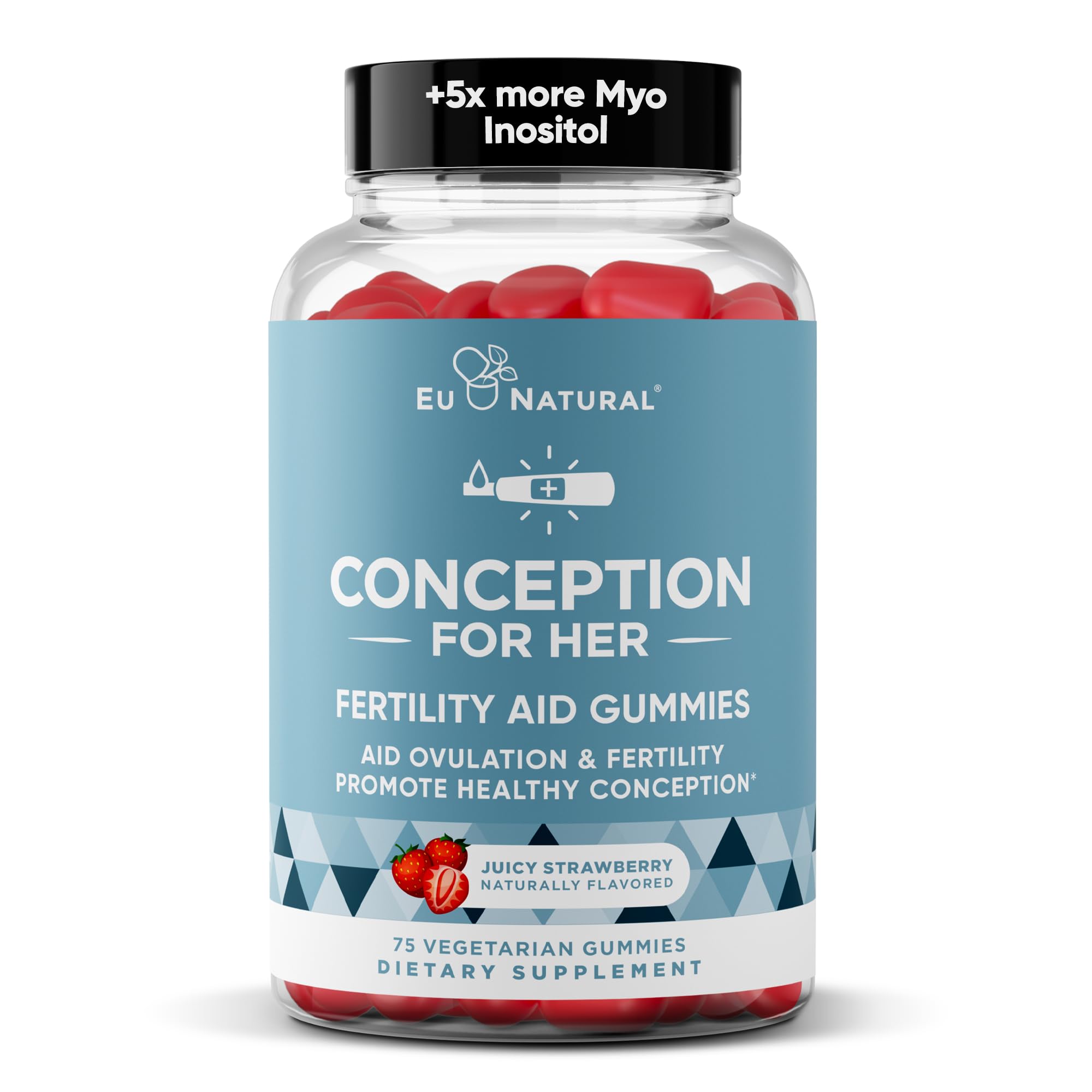Conception for Her Fertility Gummies - Fertility Supplements for Women with Myo Inositol, Folate & more Essential Nutrients - Delicious Juicy Strawberry Hormone Balance Vitamins, 75 ct Pectin Gummies Eu Natural buy supplements canada