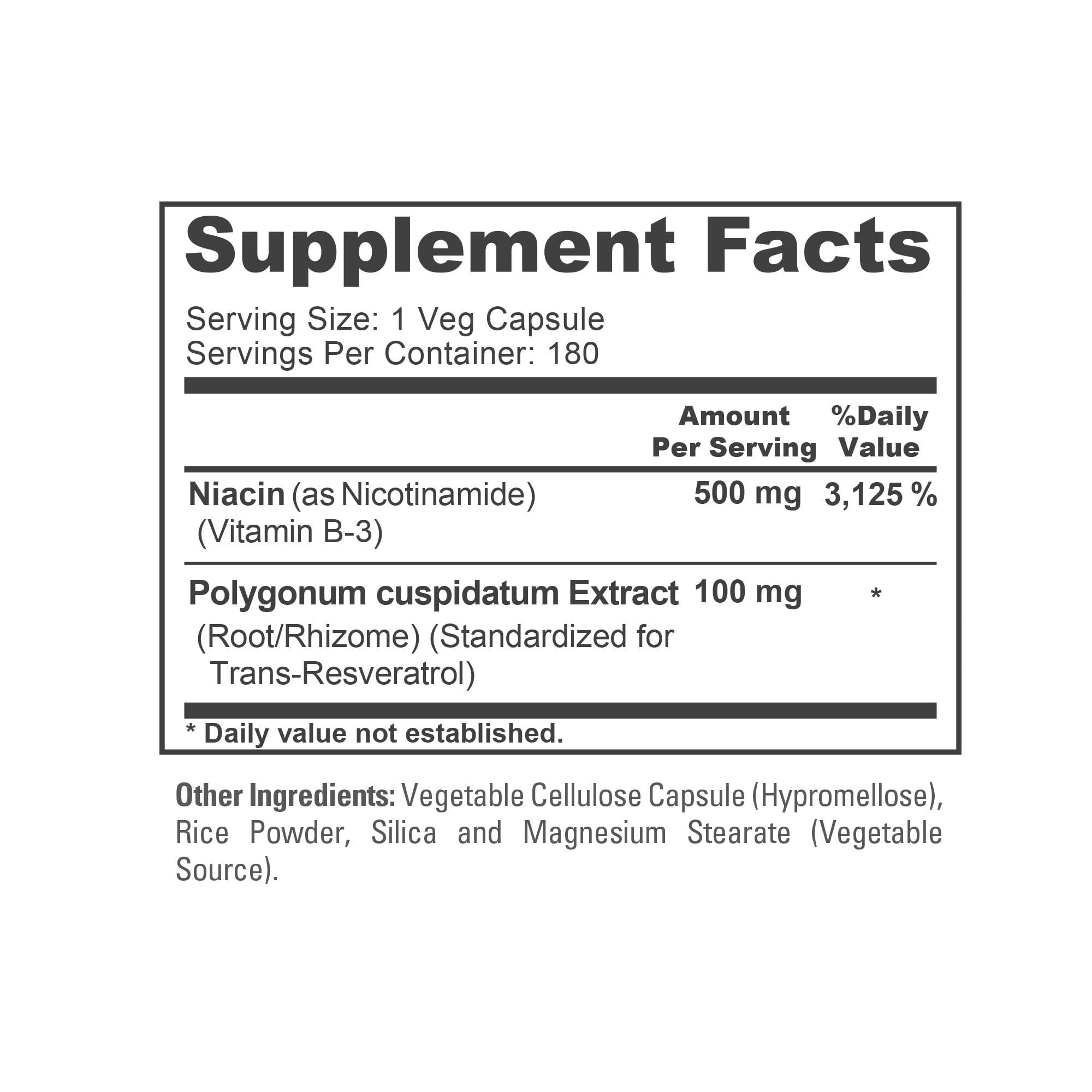 NusaPure Nicotinamide with Resveratrol (Vitamin B-3) 500 mg - 180 Vegetarian Caps (Non-GMO & Vegan) NusaPure buy supplements canada
