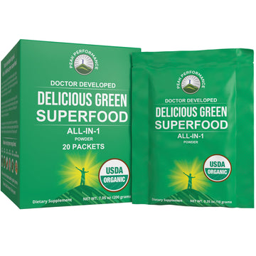 Peak Performance Organic Greens Superfood Powder Single Serve Travel Packets. Best Tasting Organic Green Juice Super Food with 25+ All Natural Ingredients for Max Energy. (20 Pack) Peak Performance buy supplements canada