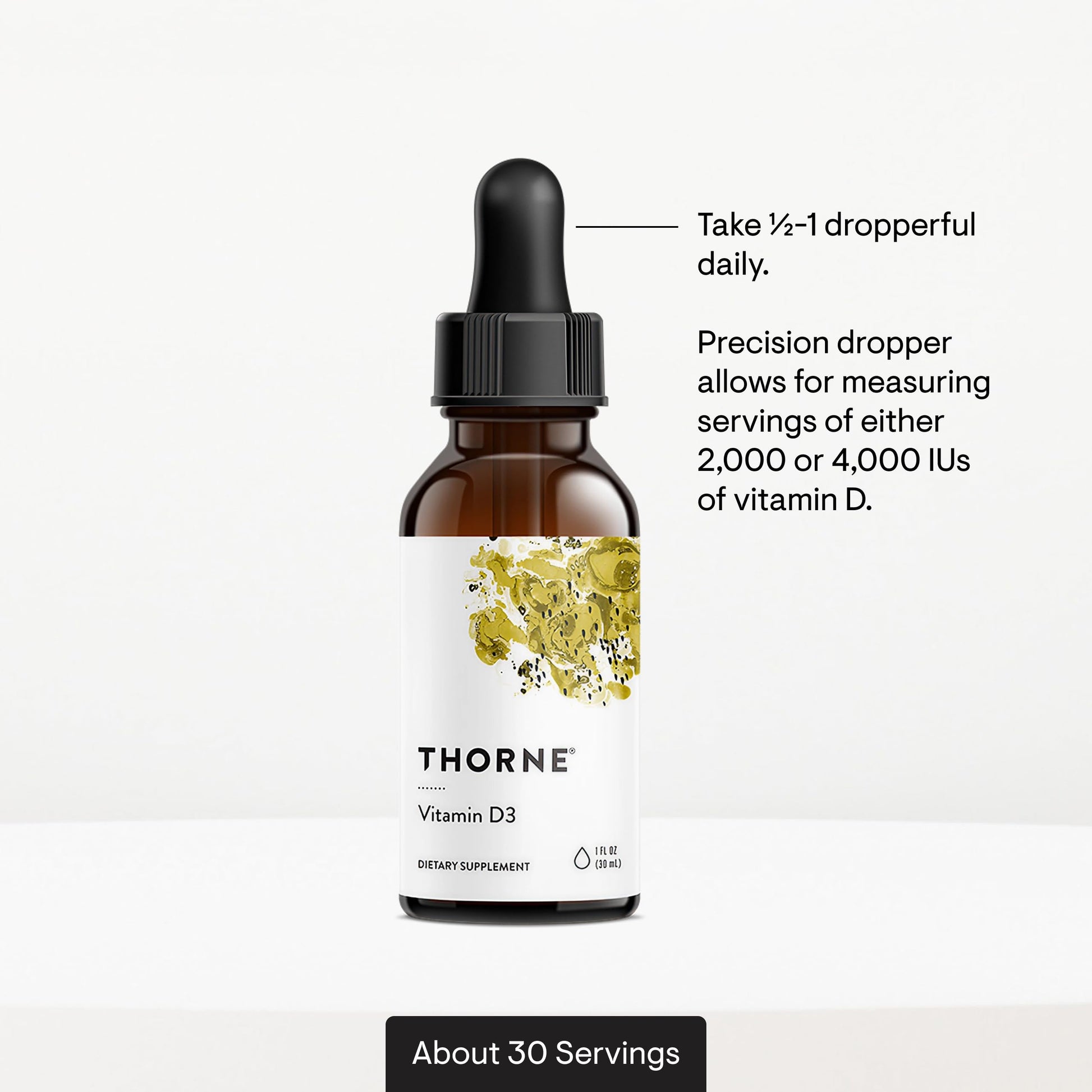 THORNE - Vitamin D3 with a Metered Dispenser - Liquid Vitamin D Vegan Supplement - Supports Healthy Bones, Teeth, Muscles, Cardiovascular & Immune Function* - 4,000 IU - 1 Fl Oz (30 mL) - 30 Servings THORNE buy supplements canada