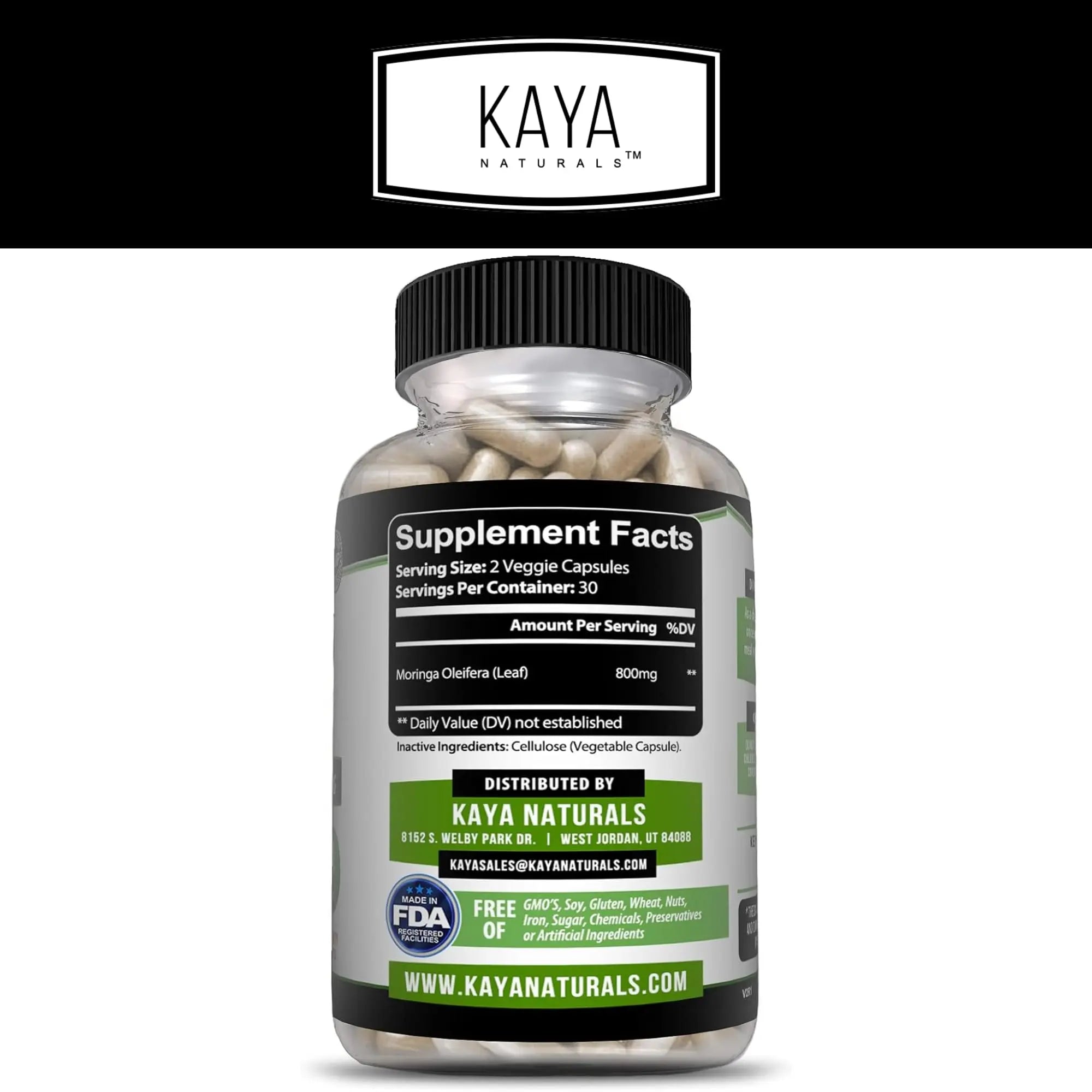 Kaya Naturals Moringa Leaf Extract - Complete Greens Superfood Supplement - Pure Miracle Tree Moringa - Boost Energy Naturally Kaya Naturals buy supplements canada