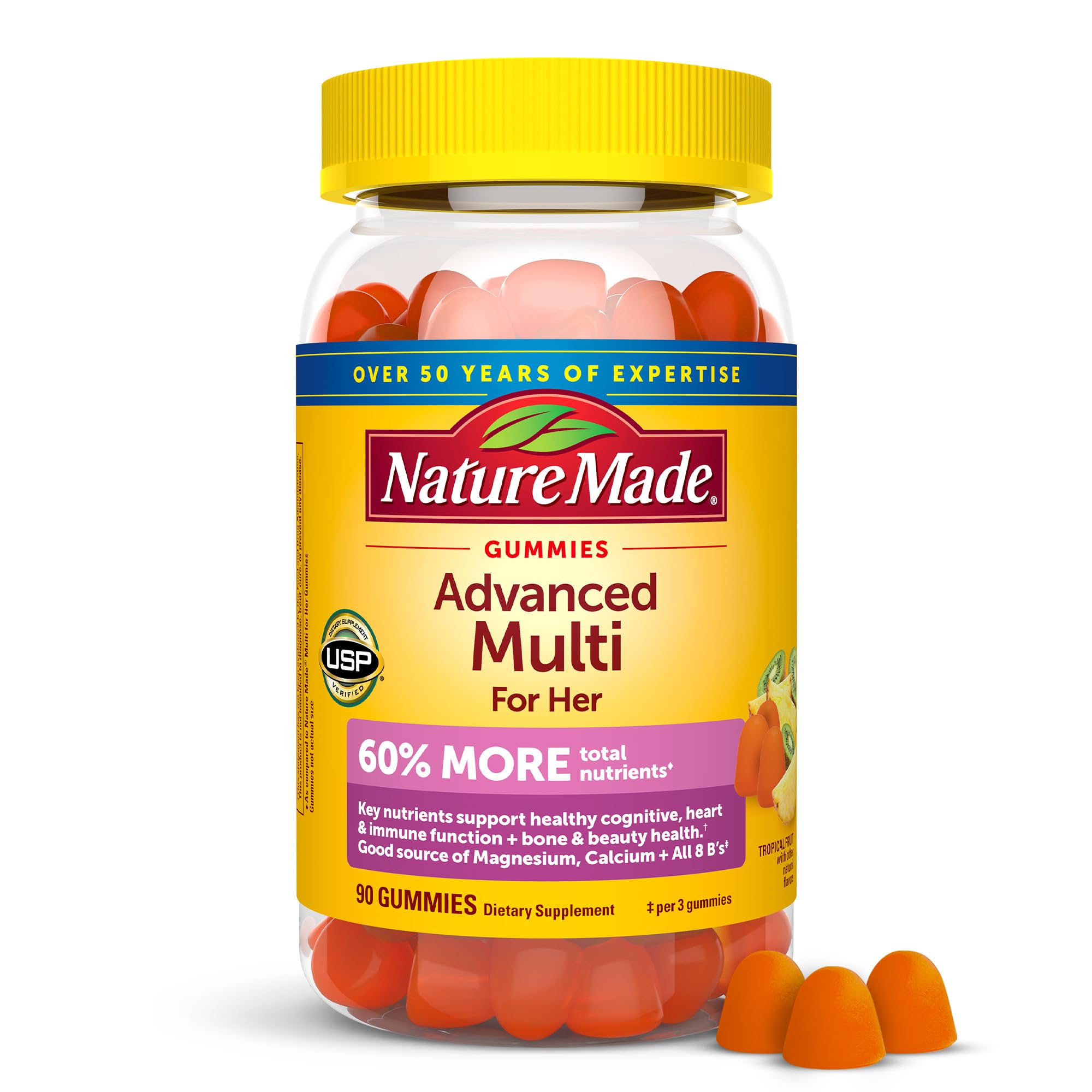 Nature Made Advanced Womens Gummy Multivitamins with Magnesium Citrate, Calcium, B Vitamins, Multivitamin Gummies for Women, 90 Multi Vitamin Gummies, 30 Day Supply Nature Made buy supplements canada