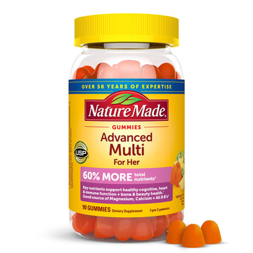 Nature Made Advanced Womens Gummy Multivitamins with Magnesium Citrate, Calcium, B Vitamins, Multivitamin Gummies for Women, 90 Multi Vitamin Gummies, 30 Day Supply Nature Made buy supplements canada