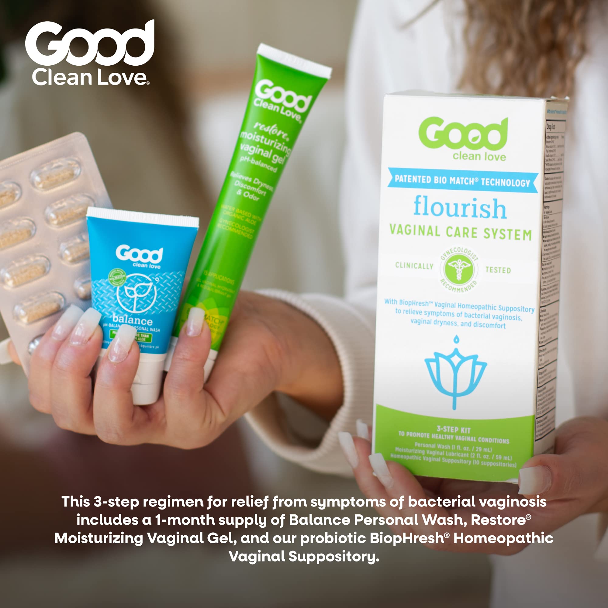 Good Clean Love Flourish Vaginal Care System, 30-Day Regimen, Relieves Itching & Irritation, Includes Personal Good Clean Love buy supplements canada