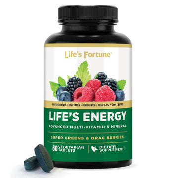 Life's Energy Advanced Daily Multivitamin for Men & Women, Energy and Immune Support Supplement with Super Greens, Antioxidants, Enzymes Life's Fortune buy supplements canada
