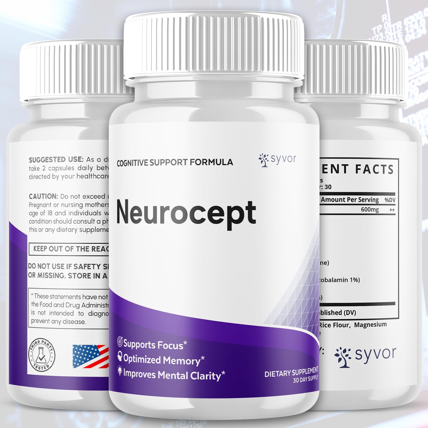 (2 Pack) Neurocept Capsules, Official Neurocept Brain Supplement Pills with All Natural Ingredients, Advanced Formula Support Pills with Max Strength Premium Vitamins for Women & Men (120 Capsules) Syvor buy supplements canada
