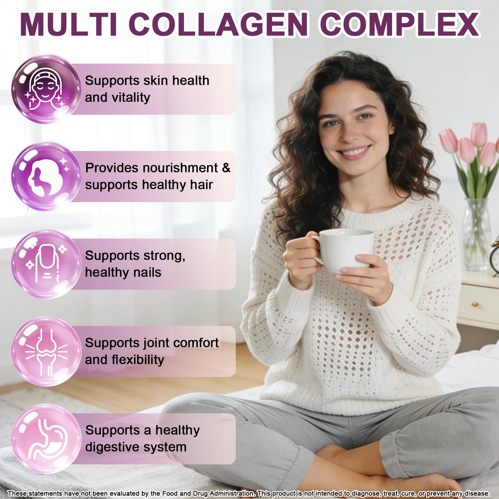 Multi Collagen Peptides Liquid Drops, 2oz – Types I, II, III, V, X, Hydrolyzed Collagen Complex for Hair, Skin, Nails, Bones & Joint Support | Collagen Supplement w. Hyaluronic Acid, Biotin, Vitamin C WellVeraVida buy supplements canada