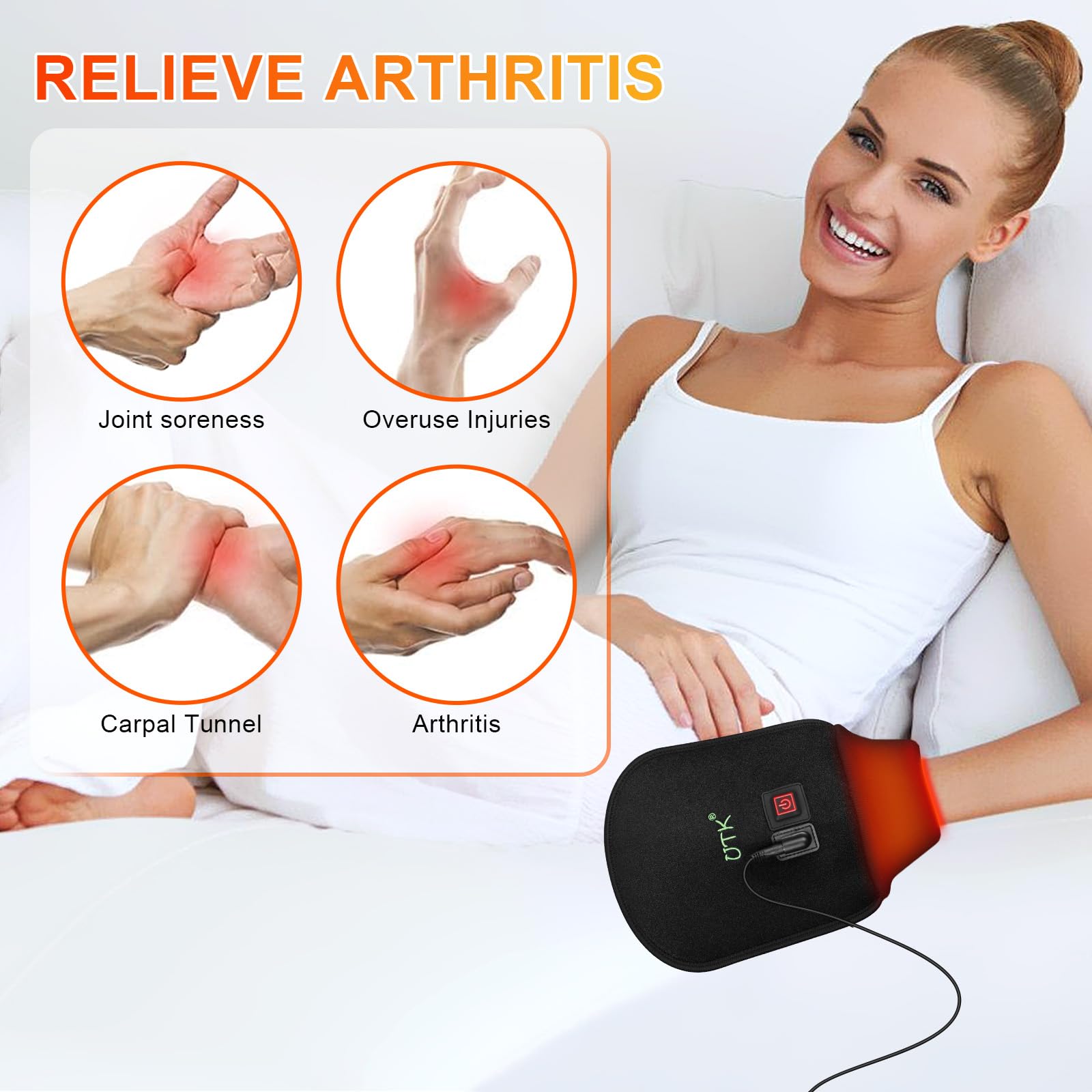 UTK Red Light Therapy Glove for Hands, Double-Sided Infrared Light Therapy Device for Finger UTK buy supplements canada