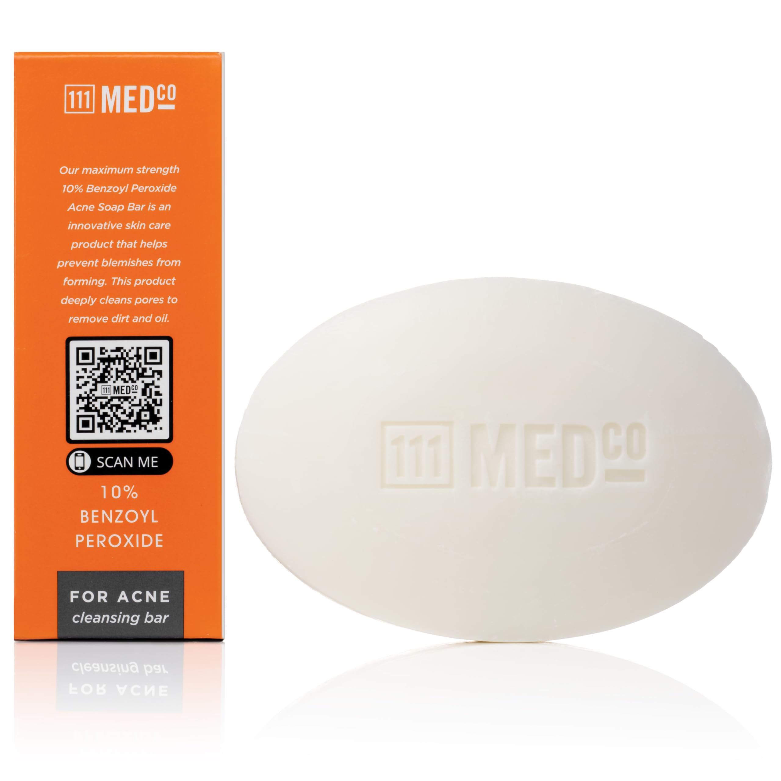111MedCo 10% Benzoyl Peroxide Acne Treatment Cleansing Bar, Maximum Strength Medicated Face & Body Soap‑Free Bar 111MedCo buy supplements canada