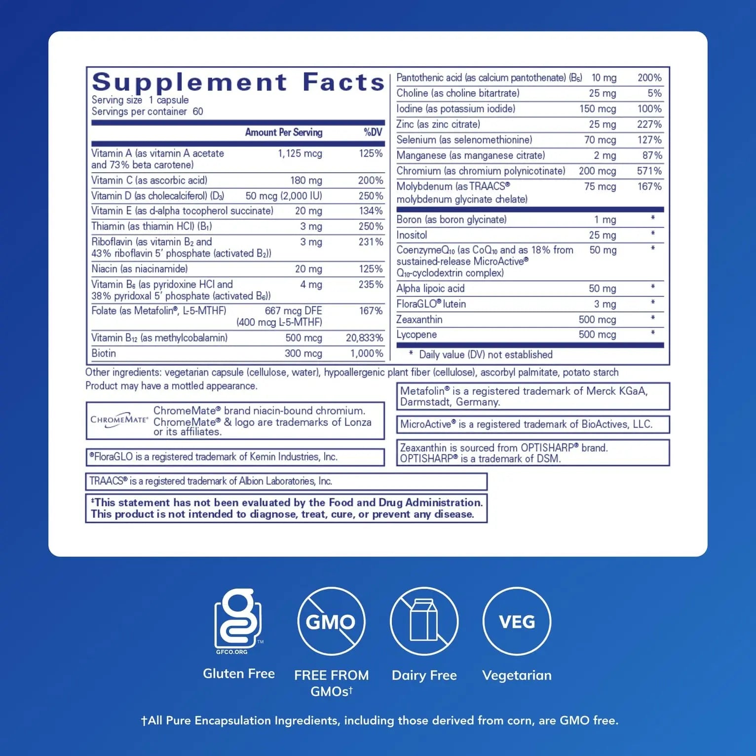 Pure Encapsulations O.N.E. Multivitamin - Once Daily Multivitamin with Antioxidant Complex Metafolin, CoQ10 Pure Encapsulations buy supplements canada