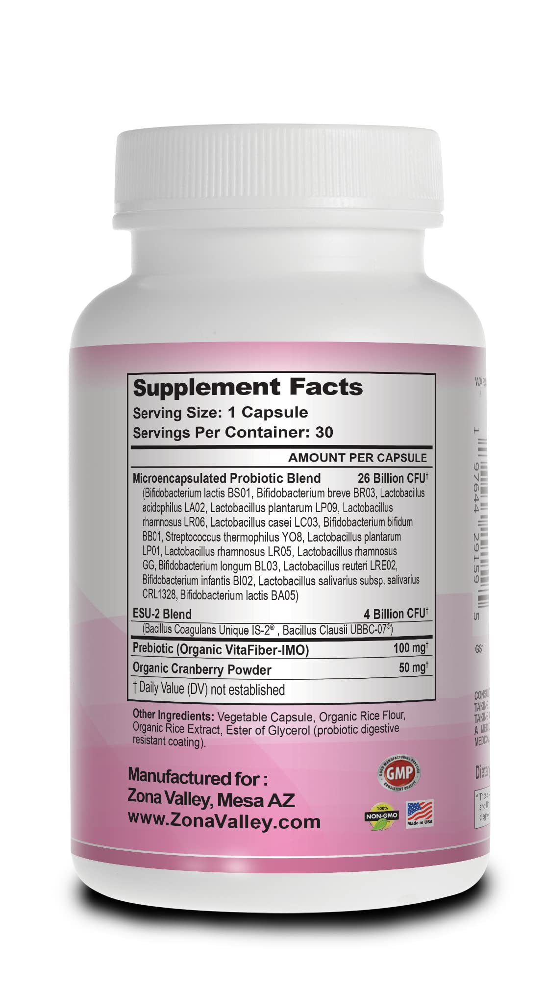 Zona Valley Belly Balance Woman 30 Capsules - Prebiotic and Microencapsulated probiotic Zona Valley buy supplements canada