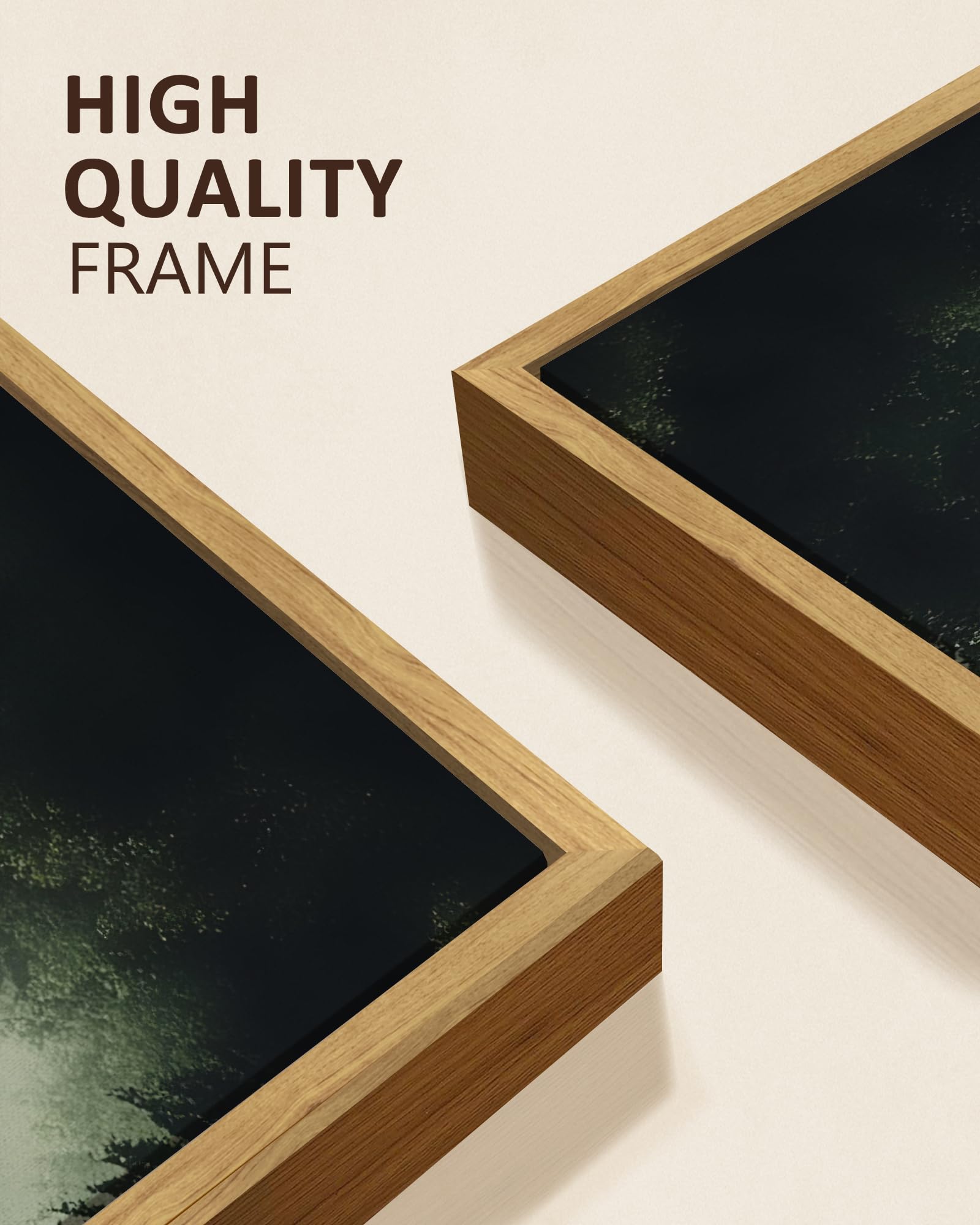 KUVIOKE Morden Green Fog Pine Tree Framed Canvas Wall Art Nature Nordic Forests Artwork Painting Bedroom Decor 12x16in (Natural Framed) KUVIOKE buy supplements canada