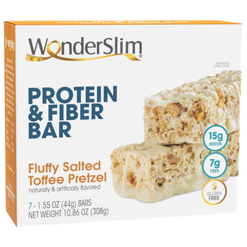 WonderSlim Protein & Fiber Bar, Salted Toffee Pretzel, 15g Protein, 7g Fiber, Gluten Free WonderSlim buy supplements canada