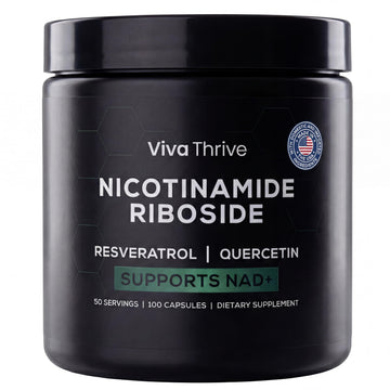 VivaThrive Advanced NAD+ Complex - NMNH Supplement Alternative - 50 Day Supply - Triple Action NAD+ Supplement - Nicotinamide Riboside - Resveratrol - Quercetin - Third-Party Tested - Made in USA VivaThrive buy supplements canada