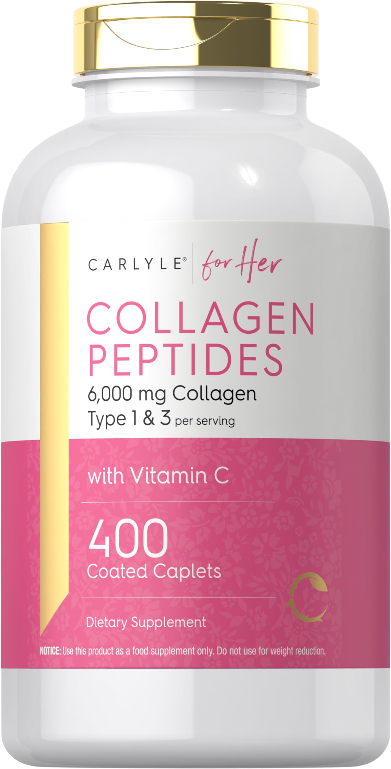 Carlyle Collagen Peptides 6000mg | 400 Caplets | with Vitamin C | Type 1 and 3 | Non-GMO, Gluten Free, Grass Fed Supplement Carlyle buy supplements canada