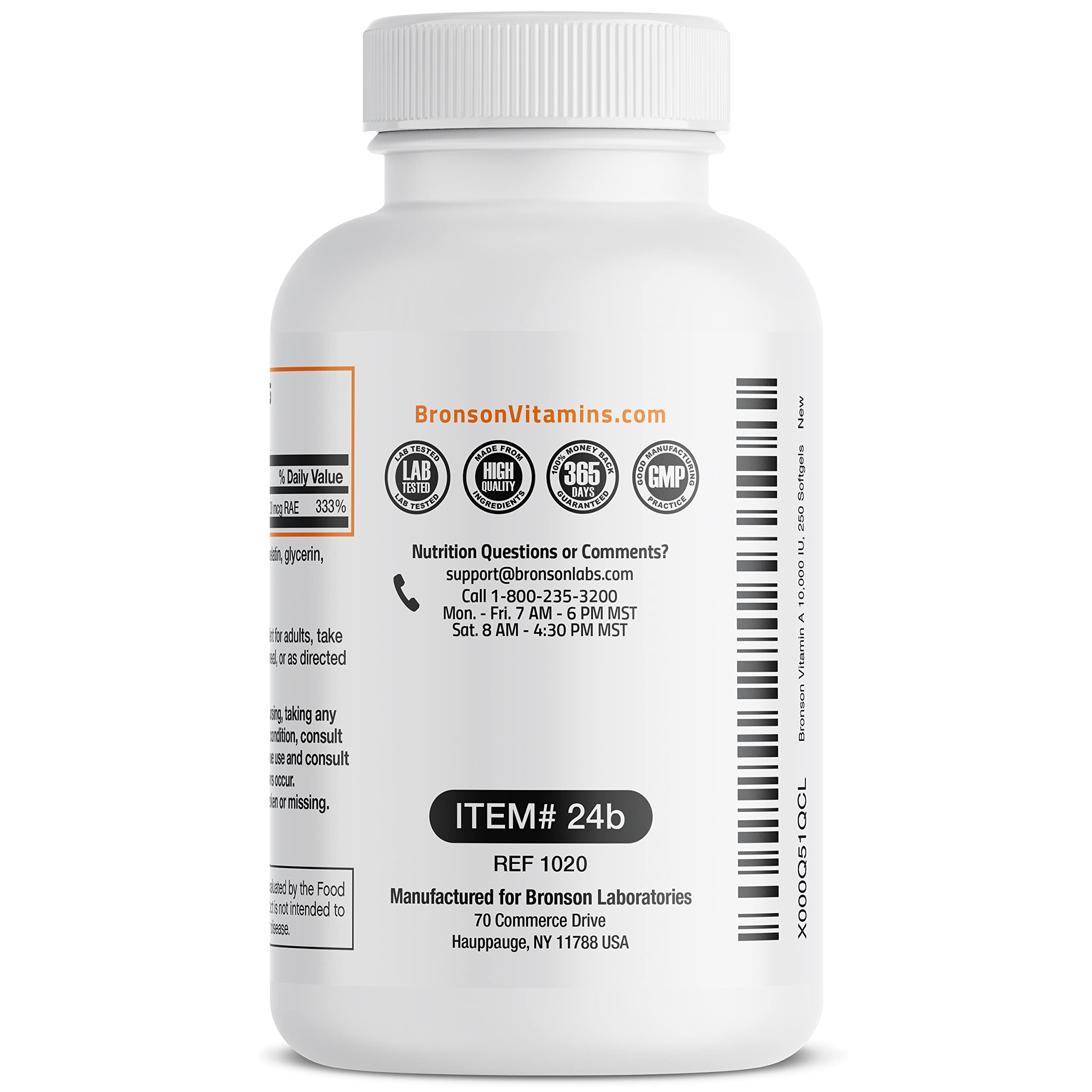 Bronson Vitamin A 10,000 IU Premium Non-GMO Formula Supports Healthy Vision Bronson buy supplements canada