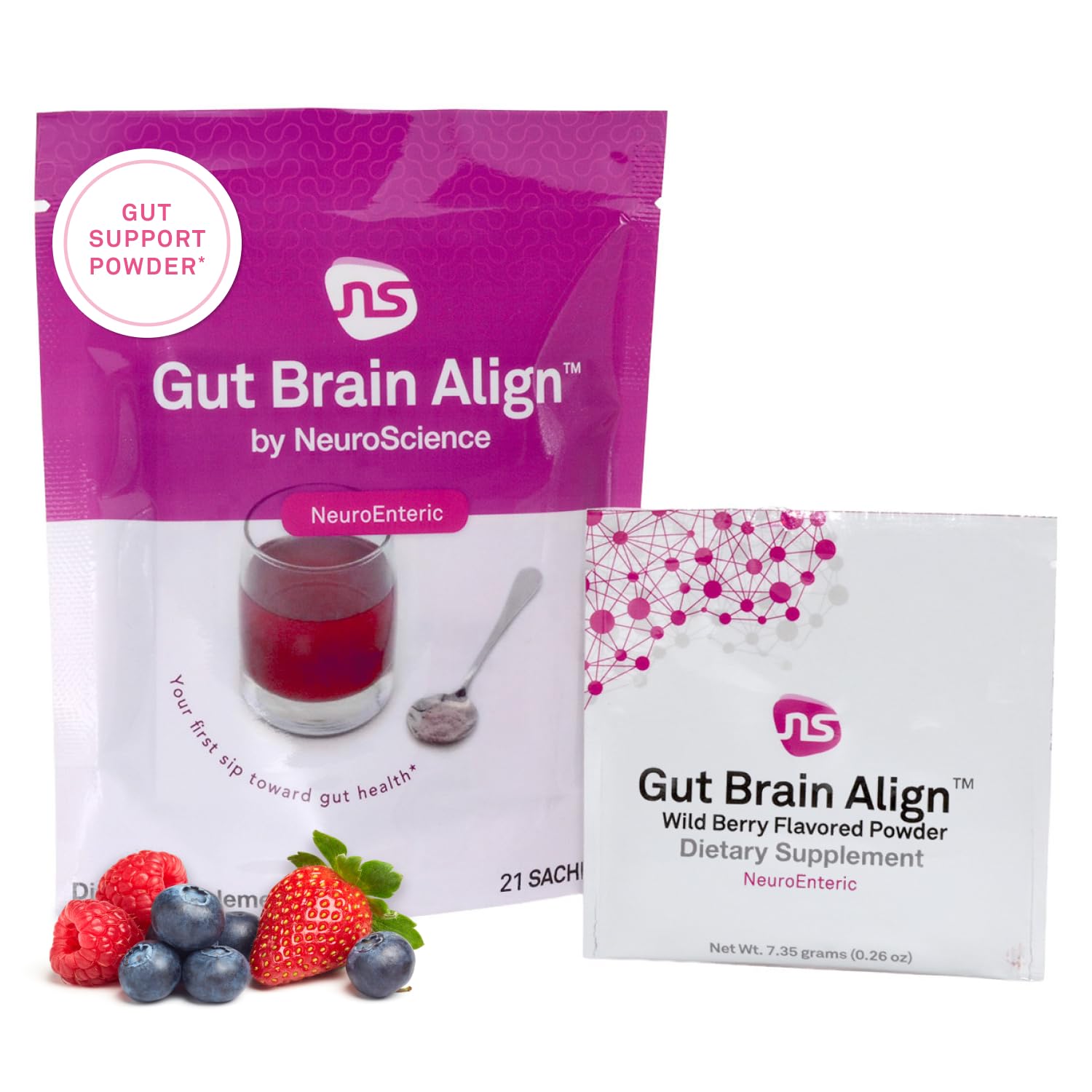 NeuroScience Gut Brain Align Powder - L-Glutamine Powder for Gut Health and Stress Support - Glutamine, GABA, Saffron, NeuroScience buy supplements canada