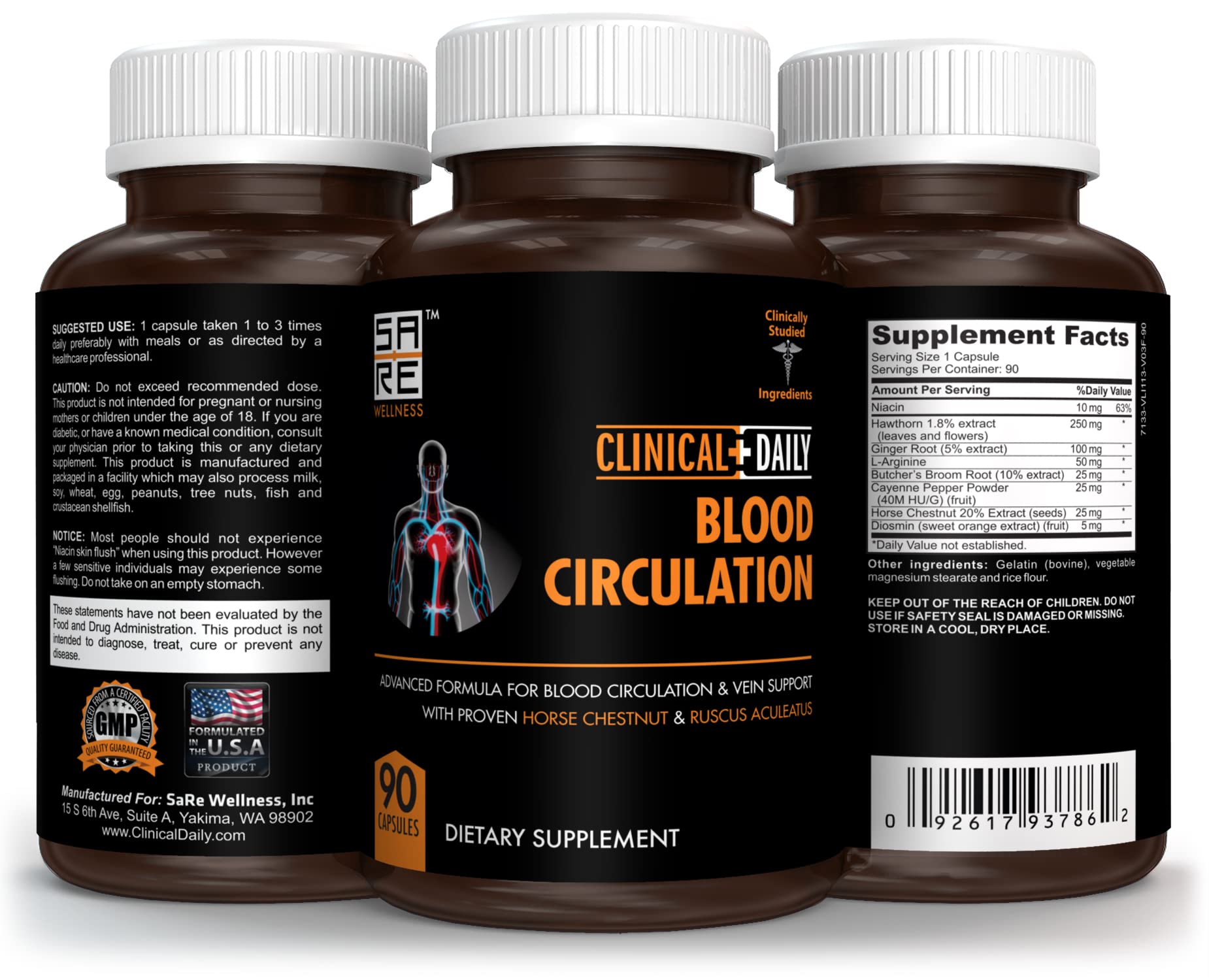 Clinical Daily Blood Circulation Supplements. Butchers Broom, Horse Chestnut, Hawthorn Clinical Daily buy supplements canada