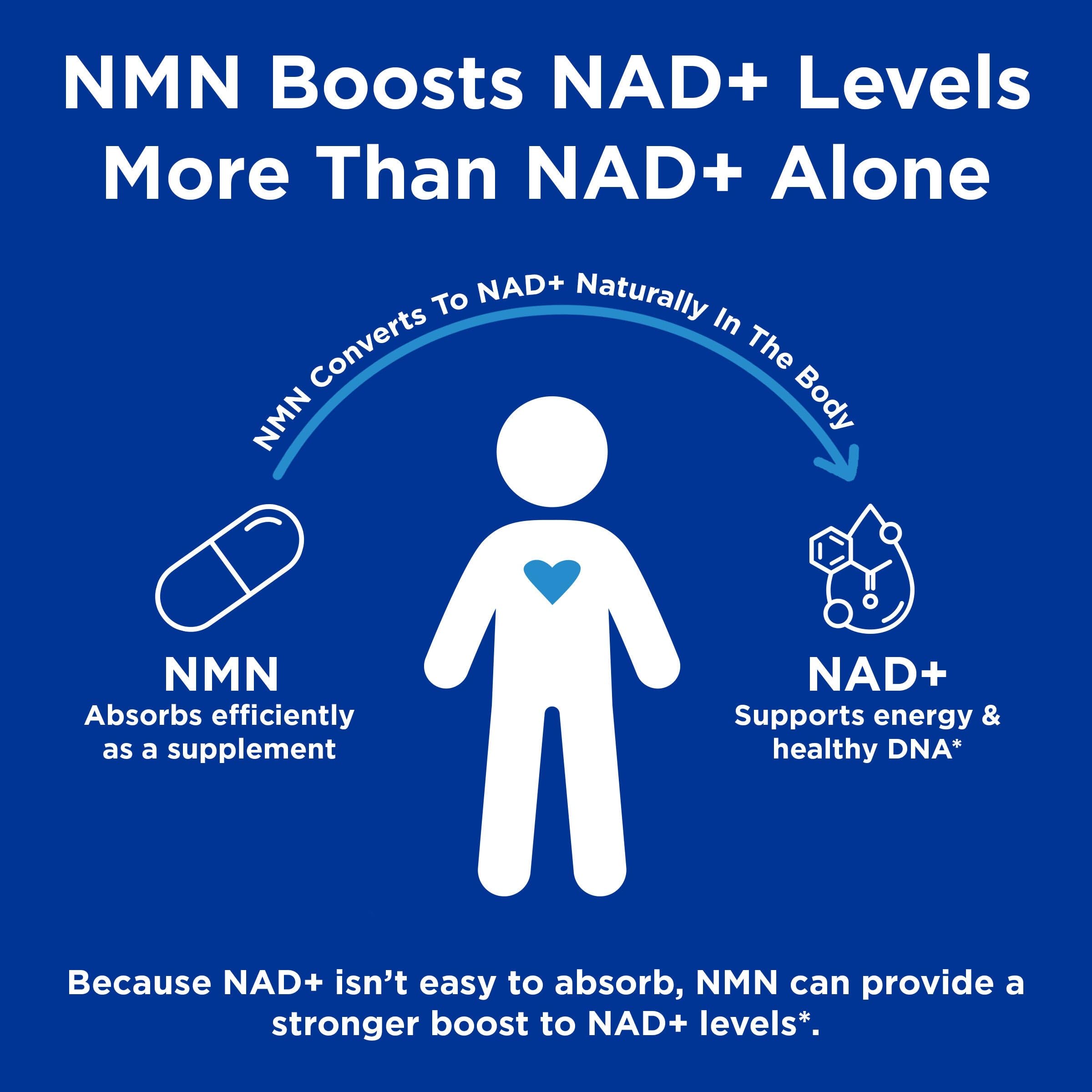 GNC Preventive Nutrition NMN, 150 mg, NAD+ Booster Supplement for Cellular Energy & DNA Repair, Anti-Aging Support, 60 Capsules, Gluten Free, 60 svg GNC buy supplements canada
