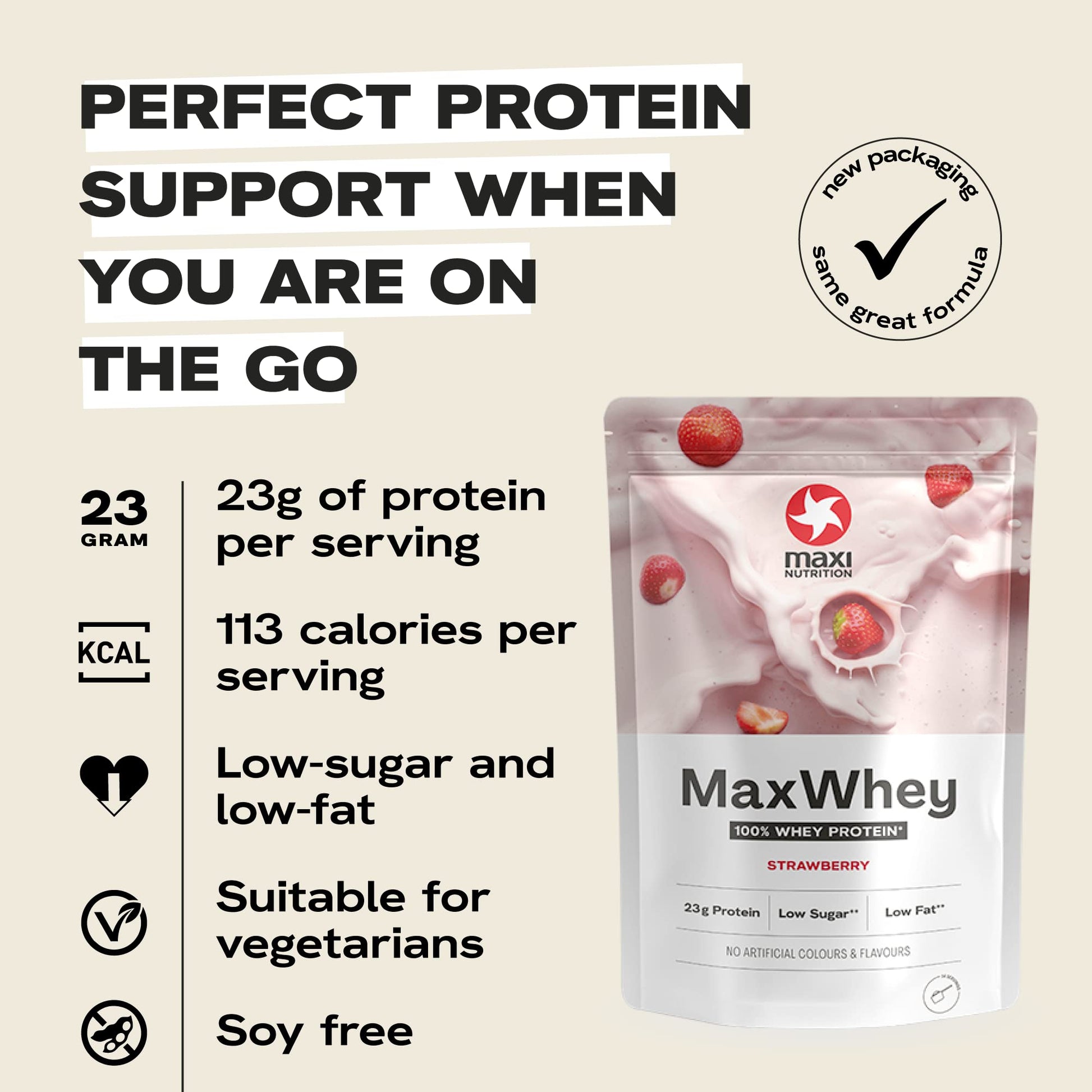 MaxiNutrition - MaxWhey - Whey Protein Powder Strawberry - Low-Fat - Low Sugar MaxiNutrition buy supplements canada