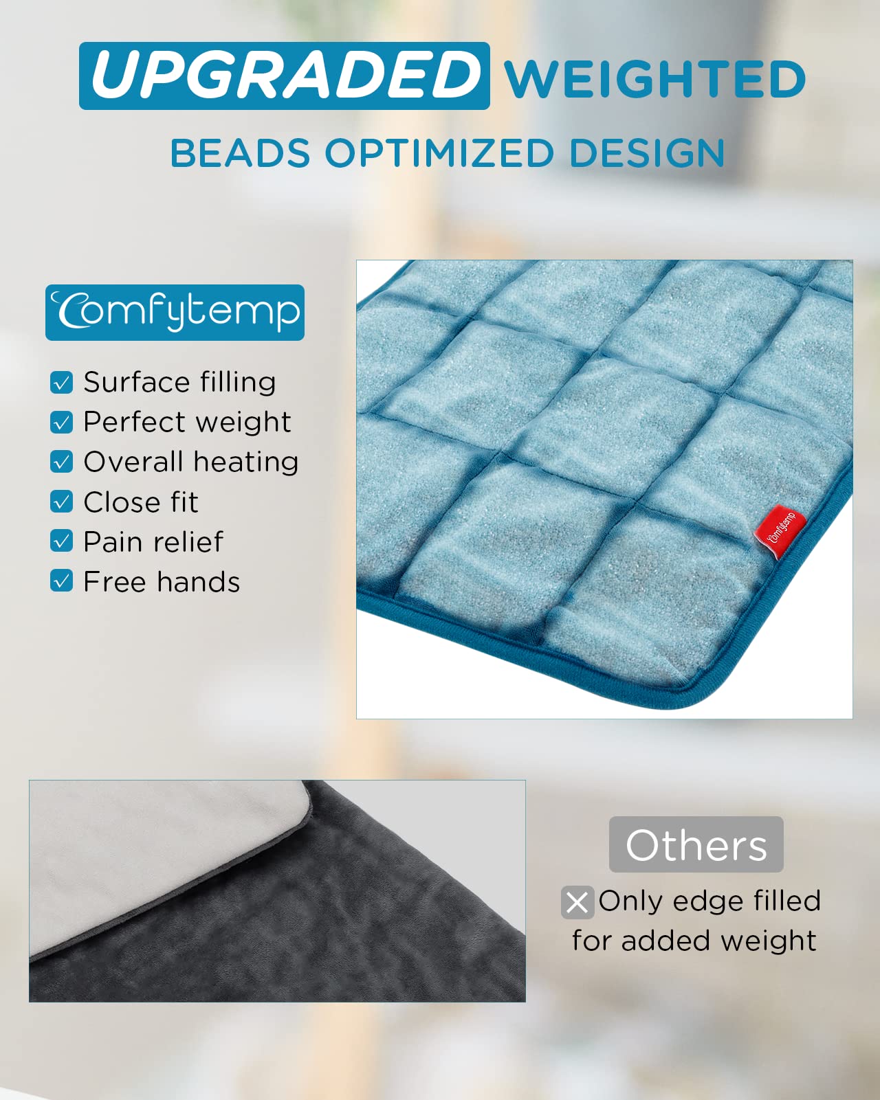 Comfytemp Full Weighted Heating Pad for Back Pain & Cramps Relief, 2.2lb Large Electric Comfytemp buy supplements canada